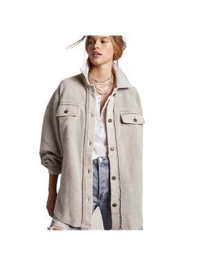Free People Rudy Shacket - Stone